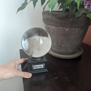 Crystal Ball with Stand Decoration, Glass Clear Feng Shui Ball Home Decoration